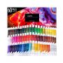Amazon Hot 24 colors 12ml Artist DIY Craft Acrylic Paint Tube Set for Canvas, Wood, Ceramic, Fabric