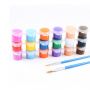 High Quality Non Toxic Art Drawing Acrylic Paint 5ml 6 Pcs 12 Colors With 2 Brushes For Kids Coloring
