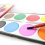8 colors solid watercolor cake with high quality wood brush