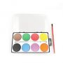 8 colors solid watercolor cake with high quality wood brush