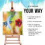 Tabletop Wooden H-Frame Studio Artists Adjustable Beechwood Painting and Display Easel Holds Up To 27