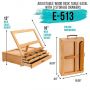 Premium Art Beechwood Adjustable Wooden 3-Drawer Storage Box Easel Set Wood Artist Desktop Case with Fold Down Canvas Easel