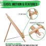 Tabletop Display Stand Artist canvas Easel,Beechwood Tripod for kids Painting easel artists painting set