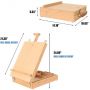 Wooden Beechwood Adjustable Table Top Artist's Box Easel with Storage