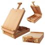 Wooden Beechwood Adjustable Table Top Artist's Box Easel with Storage