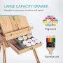 Large Wooden French Style Field Studio Sketchbox Easel with Artist Drawer Palette Premium Beechwood Adjustable Easel Stand