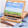 wood desk table easel with Storage Drawer and 1 Palette for Painting, Drawing and Displaying Artwork art easel wood easel