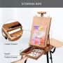 professional wooden easel stand metal triangular easel painting artist with palette and storage