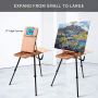 professional wooden easel stand metal triangular easel painting artist with palette and storage