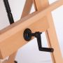 professional high quality art beech wood floor easel with casters and single rocker