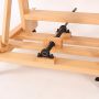 high quality solid beech wood portable wooden artist sliding easel with casters and double rocker