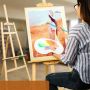 High Quality 1.75 Cream-pine Folding Lifting Painting Ground Easel For Wholesale