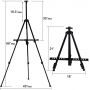 Iron Metal Tripod Artist Easel Stands Adjustable Height with Portable Bag Foldable Art Supplies