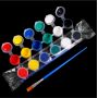 Non-toxic 5ml Acrylic Paint Pots 12 Colors Acrylic Paint Cup Strips Set With Brush Perfect For Kids DIY Graffiti