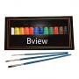 Premium quality 24 colours acrylic paint and 3 pcs paint brushes for artist ,students ,beginners