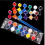 Non-toxic 5ml Acrylic Paint Pots 12 Colors Acrylic Paint Cup Strips Set With Brush Perfect For Kids DIY Graffiti