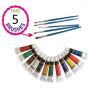 Premium quality 24 colours acrylic paint and 3 pcs paint brushes for artist ,students ,beginners