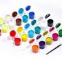 Non-toxic 5ml Acrylic Paint Pots 12 Colors Acrylic Paint Cup Strips Set With Brush Perfect For Kids DIY Graffiti