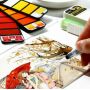 33 Colors Professional Artist Fan Shaped Solid Water Color Painting With Water Brush For Drawing