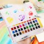 High Quality 24 colors with one water brush pens solid watercolor set for drawing