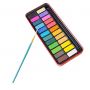 Autumn Water 24 Colors Portable Solid Watercolor Set Solid Water Color Paints Set with Paint Brush Iron Box for Drawing Painting