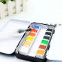 Convenient iron box packing 12 colors half pan non toxic watercolor artist quality