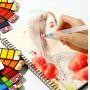 33 Colors Professional Artist Fan Shaped Solid Water Color Painting With Water Brush For Drawing
