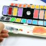 High quality with good looking collapsible portable solid watercolor paint set in gift box