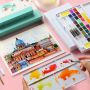 High Quality 24 colors with one water brush pens solid watercolor set for drawing