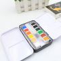 Convenient iron box packing 12 colors half pan non toxic watercolor artist quality