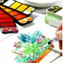 33 Colors Professional Artist Fan Shaped Solid Water Color Painting With Water Brush For Drawing