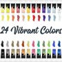 Supplies 24 Vibrant Colors In Tubes Watercolors Paint Set For Painting
