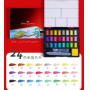 High Quality Non-toxic 24 Colors Solid Watercolor Paint Set With Palette Sponge Paint Brush For Painting