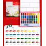 Faber Castell Artist 36 Colors Solid Watercolor Set With Dismountable Palette Paint Brush Sponge For Beginner Kids Painting