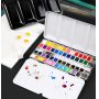  Professional 36 Vibrant Colors Non-toxic Solid Watercolor Paint Tin Box Set Dry Quickly With Paint Brush
