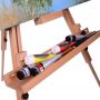 Folding wooden table stand art easel for home or studio use