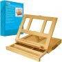 Art Supply Adjustable Wood Desk Table Easel with Storage Drawer