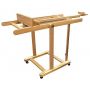 Height Adjustable H-Frame Wooden Easel Featuring a Large Tilt Range with Castor Wheels