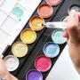 High Quality Bright 12 Metallic Glitter Color Solid Watercolor Paint Set Poatable For Kids Painting