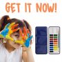 Artist Portable Travel 24 Colors Solid Watercolor Paint Set with Water Brush