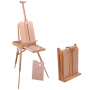 Portable Professional Antique Beech Wooden Painting Easel Box For Painting