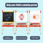 Nature Wood Standing Art Wood Easels Early Educational Baby All-in-One Wooden Easel Kids