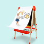 Nature Wood Standing Art Wood Easels Early Educational Baby All-in-One Wooden Easel Kids