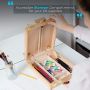 Adjustable Wood Table Sketchbox Easel, Premium Beechwood - Portable Wooden Artist Desktop Storage Case