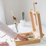 Adjustable Wood Table Sketchbox Easel, Premium Beechwood - Portable Wooden Artist Desktop Storage Case