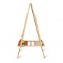 Durable Wood Wooden Sketch Kid Easel Artist Painter Stand Floor Drawing With Blackboard,Whiteboard