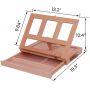 Portable Foldable Paint Box Wooden Easel With Handle And Storage Drawer