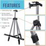 Black Sketch Drawing Frame Display Easel Adjustable Metal Painting Easel
