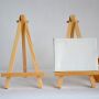 New product 6.25inch mini canvas solid wood line display easel stand mini easel and canvas