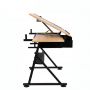 Height And Angle Adjustable Drawing Table Mdf Tabletop Drafting Table With Stool And Storage Drawer